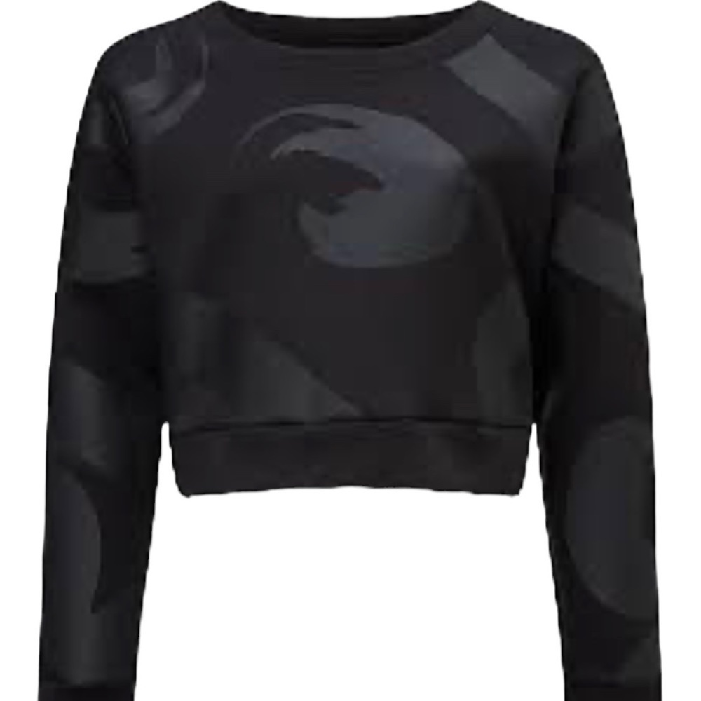 Sweaty Betty Sweatshirt Size Small Black Neoprene Long Sleeve Side Zip Workout